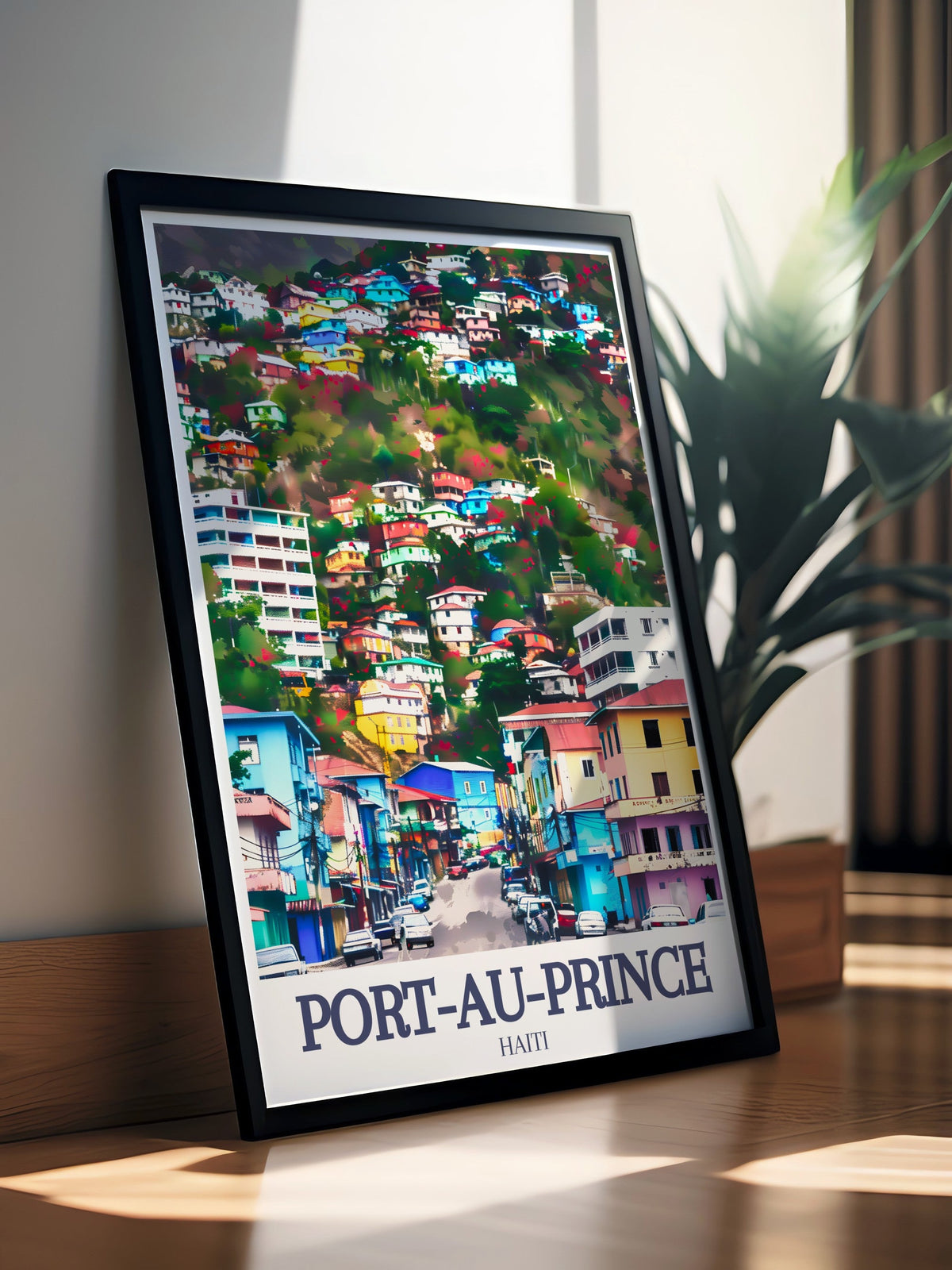 Port-au-Prince  Travel Posters - PÃ©tion-Ville and Massif de la Selle  Prints - Haiti  Home Deco