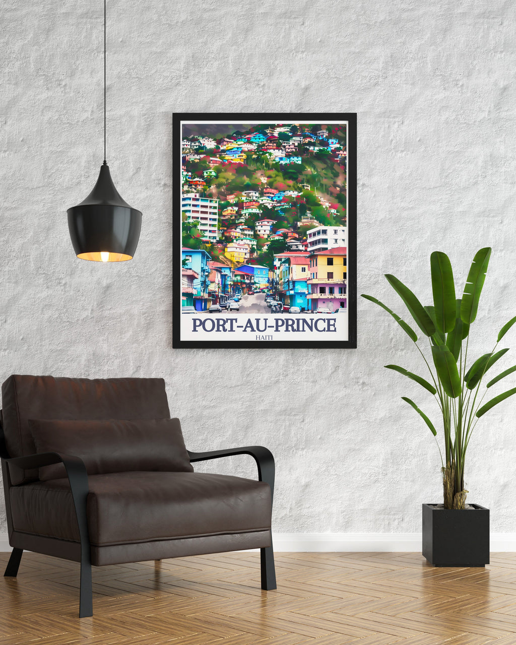 Port-au-Prince  Travel Posters - PÃ©tion-Ville and Massif de la Selle  Prints - Haiti  Home Deco
