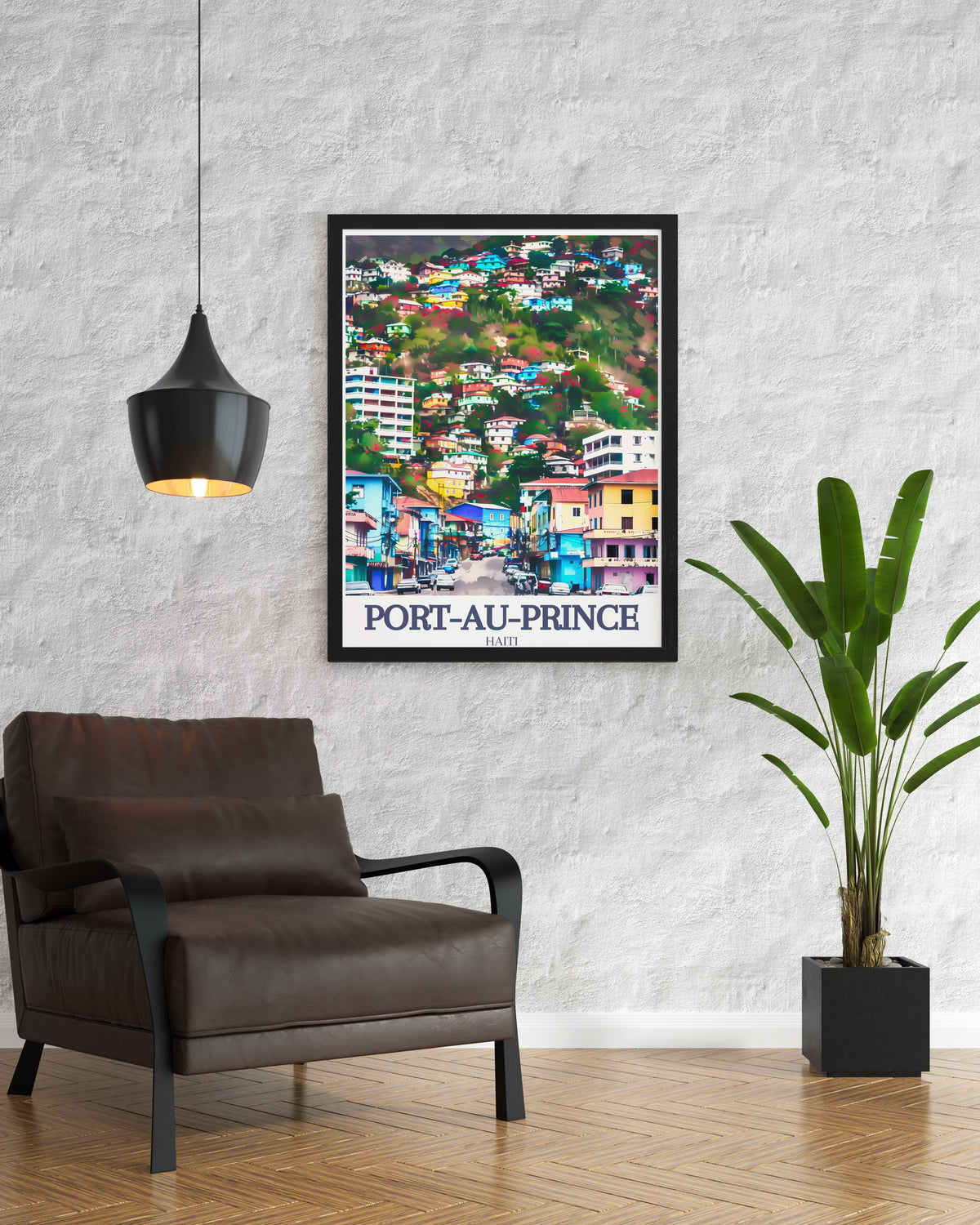 Port-au-Prince  Travel Posters - PÃ©tion-Ville and Massif de la Selle  Prints - Haiti  Home Deco